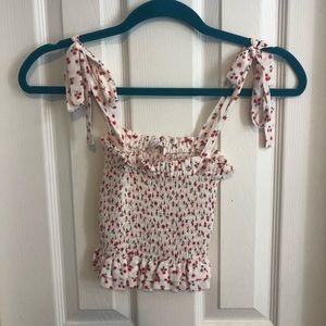 Cute boutique tie strap tank top